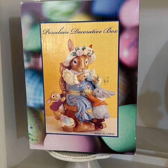 Large Mother Bunny Trinket Box NEW - Picture 8 of 9